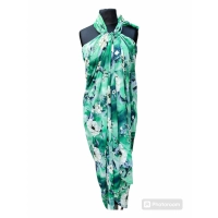 Duża sukienka plażowa - eleganckie PAREO XXL odcienie zieleni